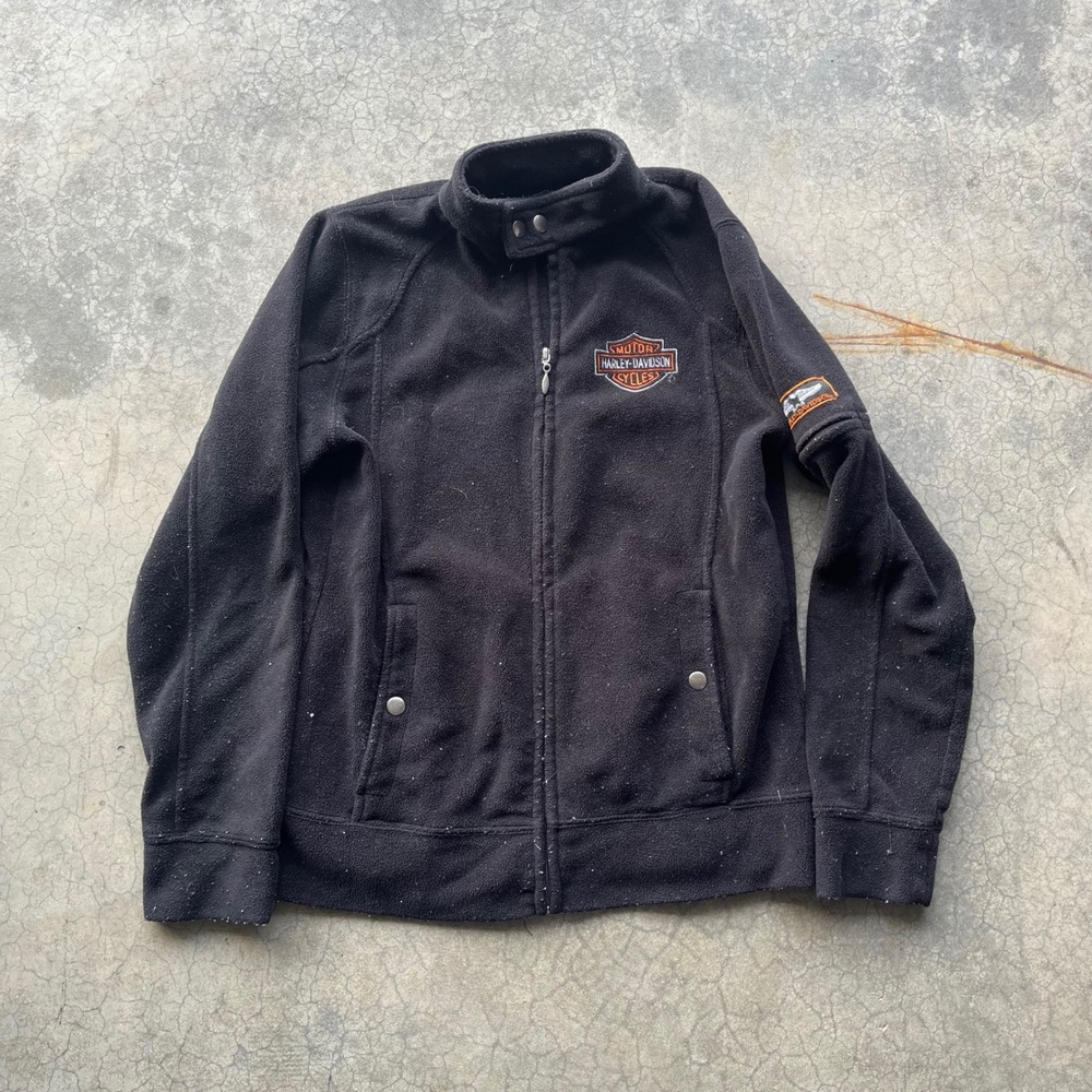 Harley-Davidson Annapolis MD Black Fleece Full Zip Jacket Womens Medium